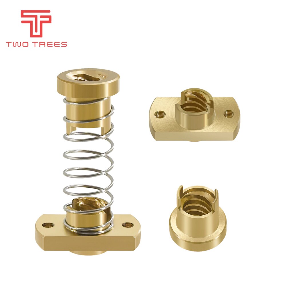 T8 Anti-Backlash Lead Screw 8MM Brass/POM Nut Use To Upgrade Ender 3 CR-10 Tornado Clone 3D PrinterAnti-backlash Sspring Nut