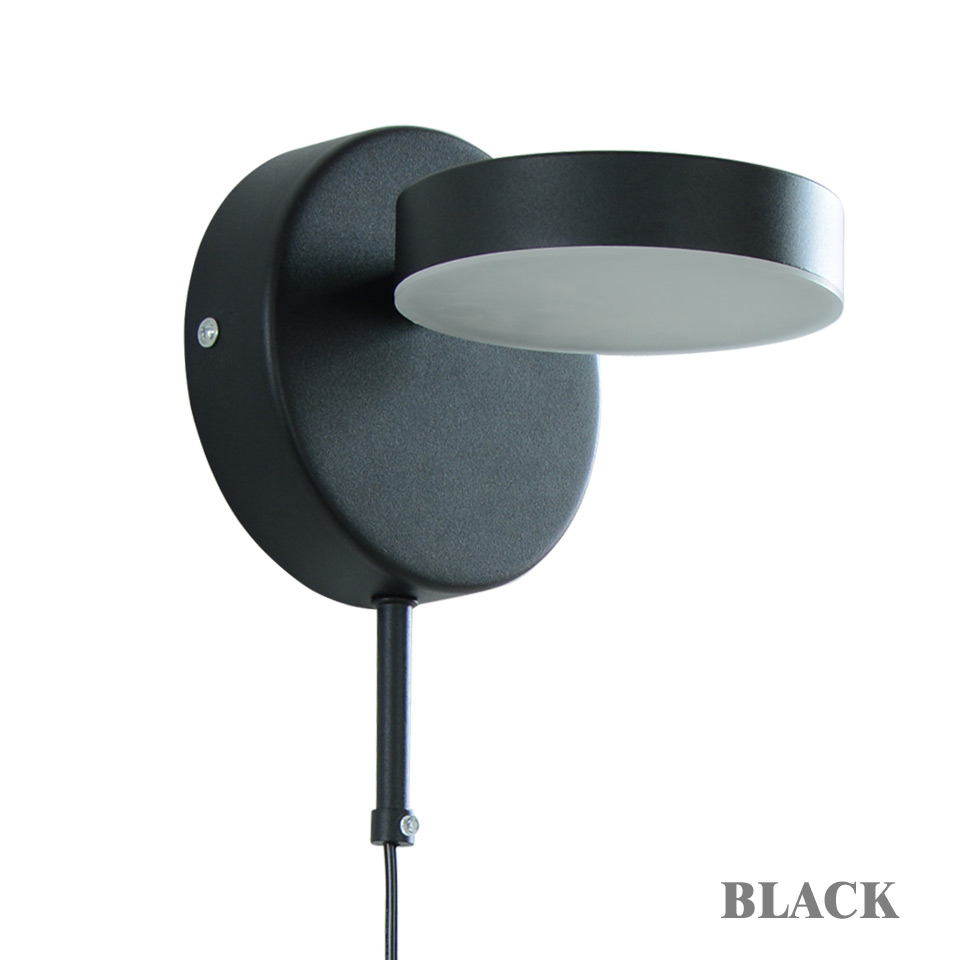 Led Wandlamp 0-12W Dimbare Met Knop Schakelaar Wandlampen Nordic Moderne Led Wandlamp Verstelbare Slaapkamer bedside Wandlamp: Black / Natural White