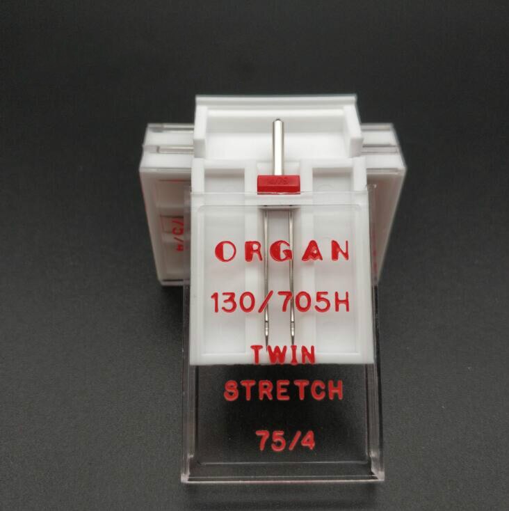 Organ Needles 130/705H Twin needle For Stretch Knitting Fabric Domestic Sewing Machine 75/4MM Twin Needle