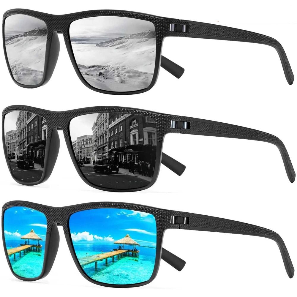 Polarized Sunglasses Square Anti-glare Sun Glasses UV Protection High Qualiy Large Frame Sunglasses for Women Men