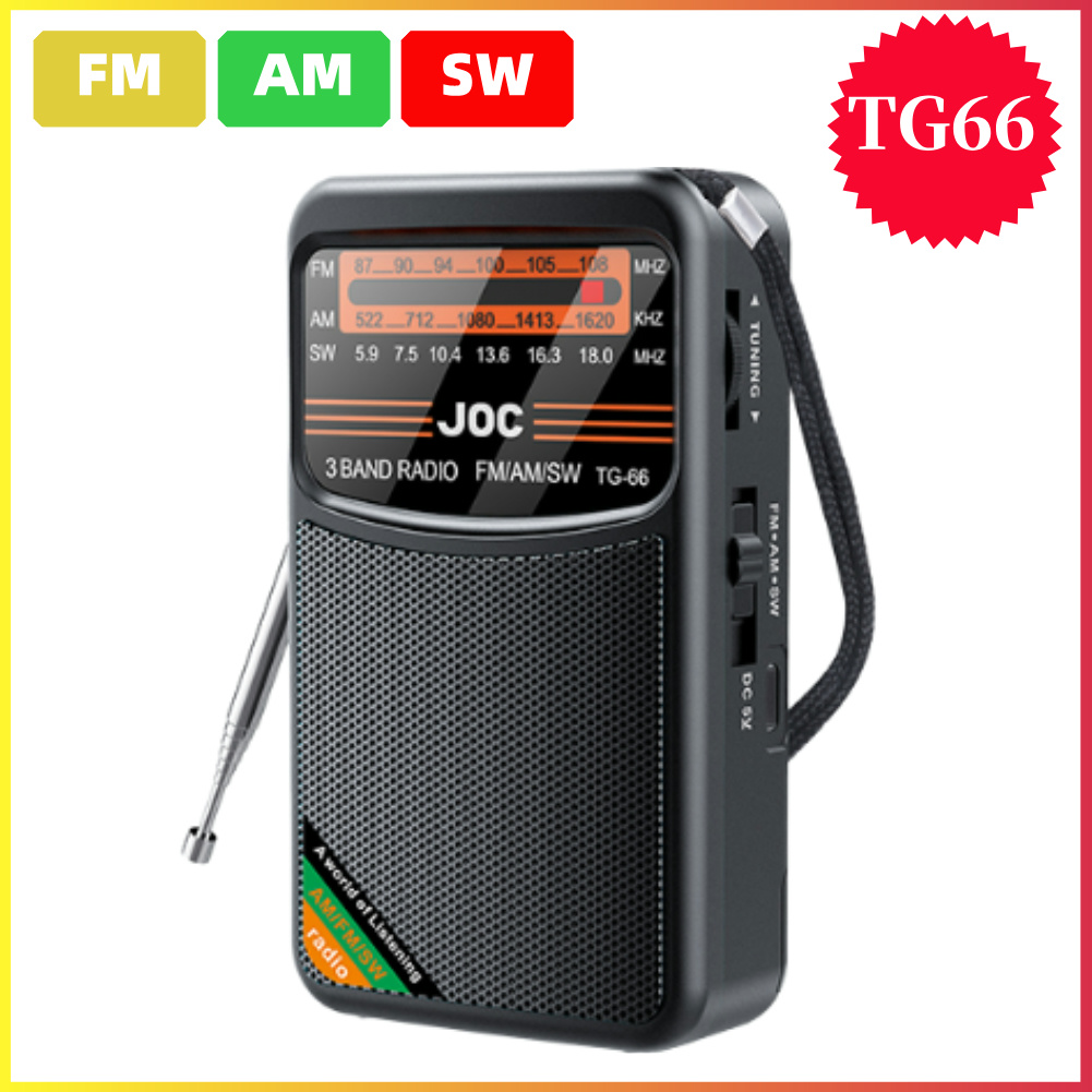 Radio de bolsillo de emergencia Radio FM AM SW La mejor recepción Radio con pilas Tipo C recargable con pantalla HD para personas mayores: Morado