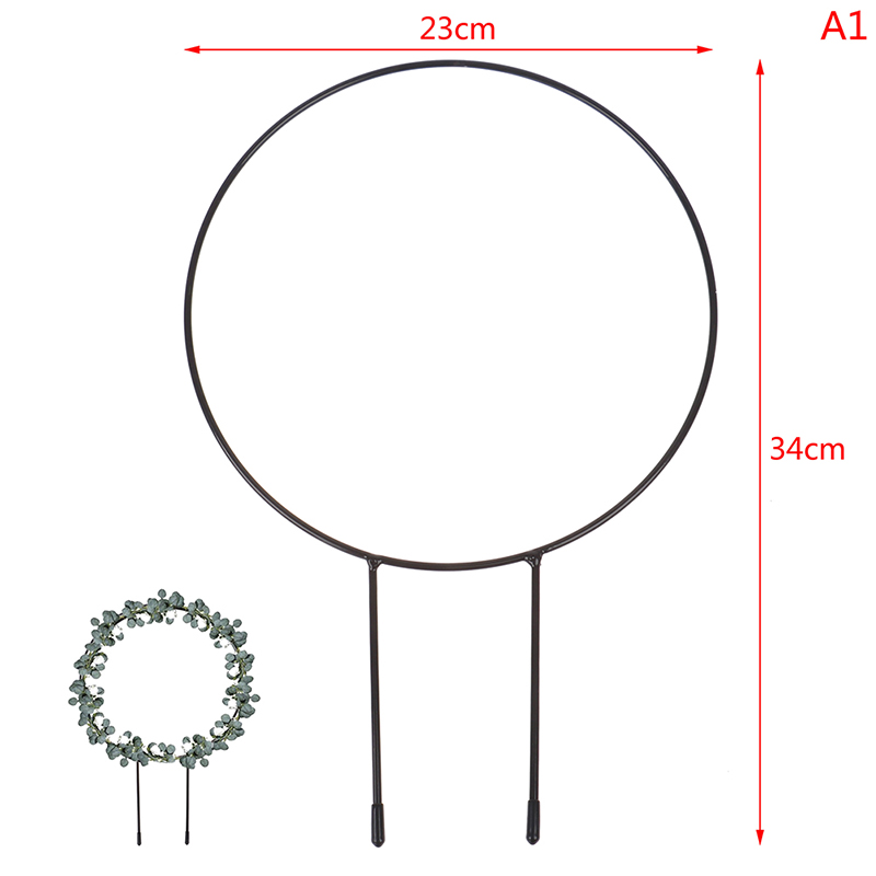 Alambre de soporte de hierro para plantas de jardín, guirnalda de metal en forma de corazón, 1 unidad: A1