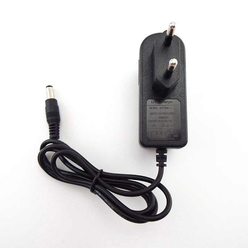 5.5*2.5mm AC 100-240 V DC 8.4 V 1A 1000MA Adapter Voeding Oplader voor 18650 Lithium Batterij CCTV Camera Opladen J17