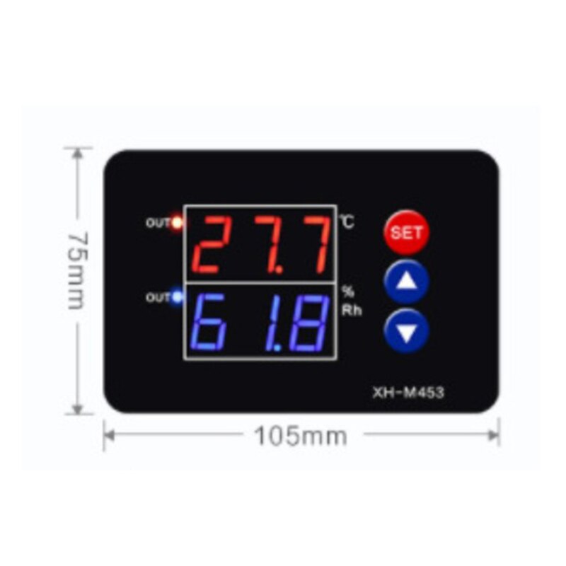 Xh-M453 Ac 220V Dual Digital Display Temperature Humidity Controller Humidity Smart Thermostat Incubator Control