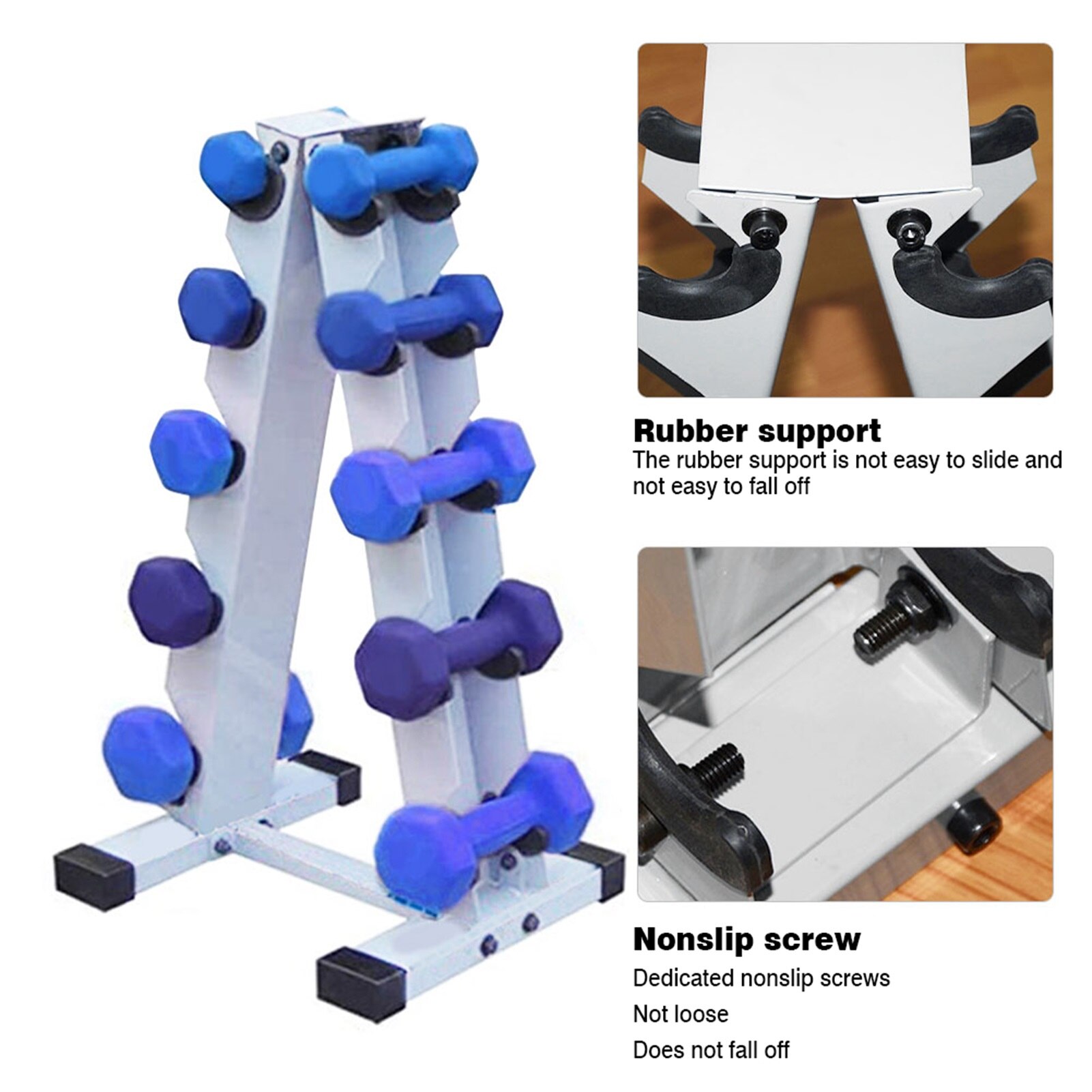 A-Frame Weight Lifting Dumbbell Rack Stands Weightlifting Holder 5 Tier Dumbbell Floor Bracket Home Gym Exercise Equipment