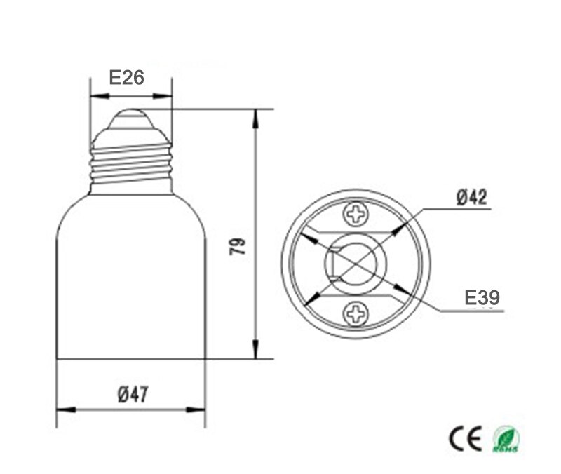 E26/E27 Om E39/E40 Licht Socket Adapter, medium Edison Lamp Basis Om Mogul Base Adapter E26 Om E39 Lamp Houder Converter, Ce Rohs