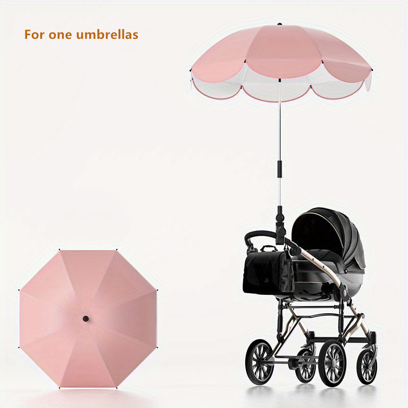 All-Purpose UV Protection Parasol Umbrella with Secure Clamp - Adjustable Sun Shade for Bikes, Trolleys, Wheelchairs, and Outdoo: Clear