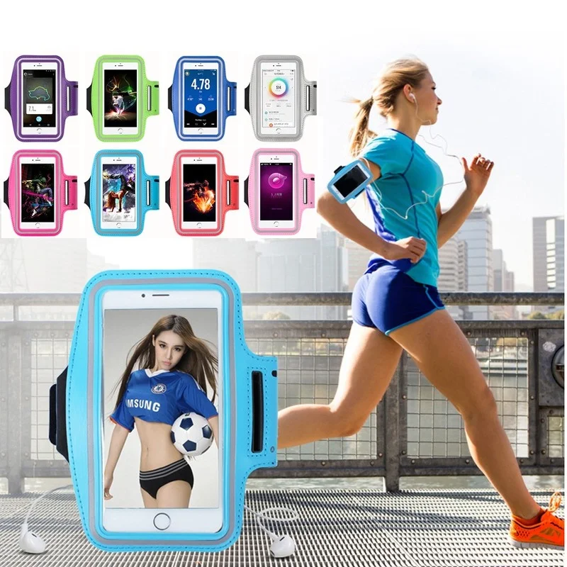 Männer frauen Lauf Telefon fallen Wasserdicht Touchscreen Armbinde Sport und Fitness Läuft Zubehör für 4-6 zoll Smartphones: grau