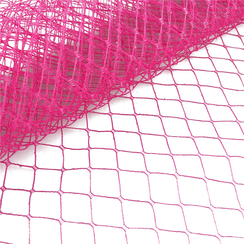 25cm*1m bryllup millinery net russisk sløring fuglebur slør gør-det-selv hat trimning hårtilbehør tyl kjole stof: Hot pink
