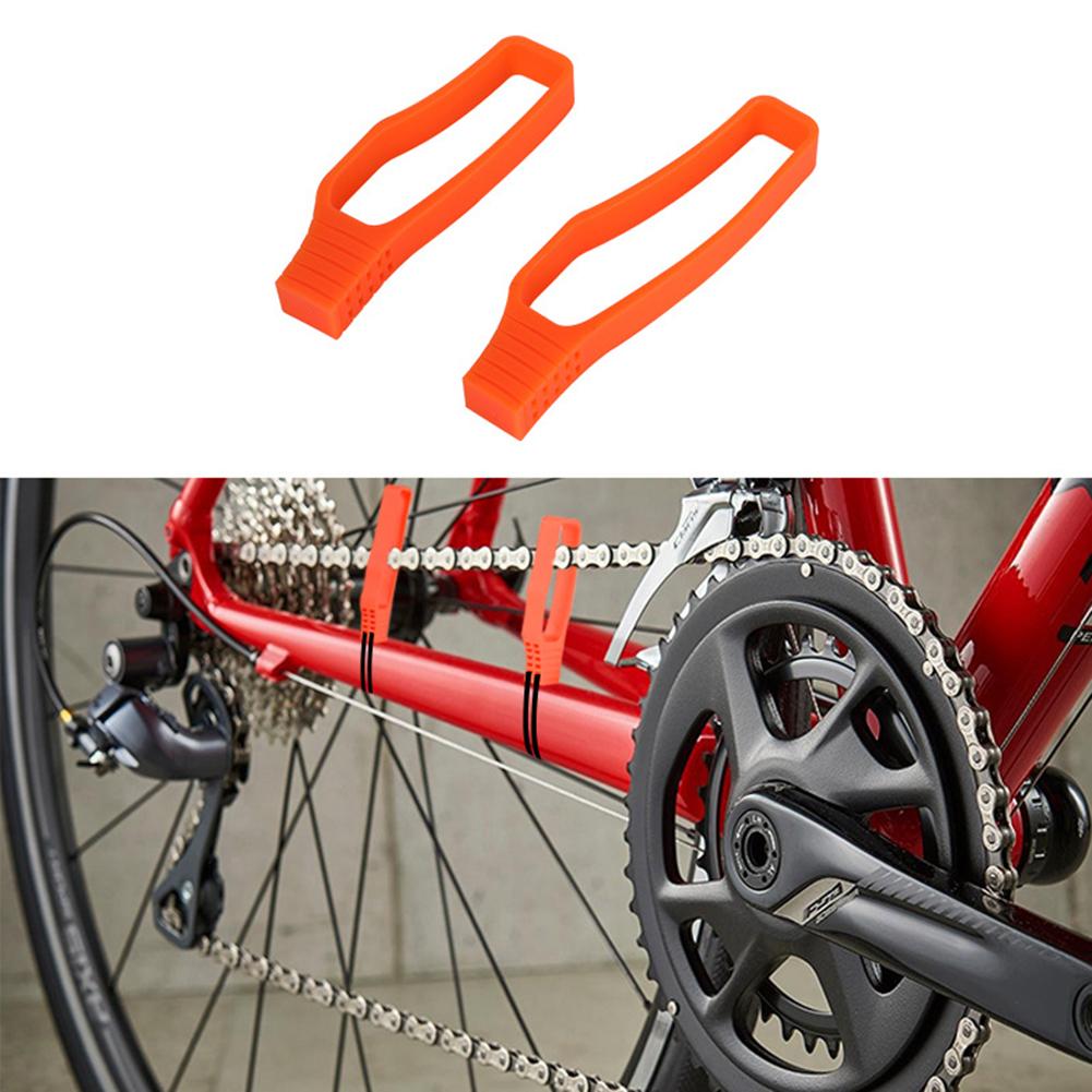 Protection de cadre de chaîne, 2 pièces, Kit de Protection anti-rayures pour vélo de route et vtt: orange