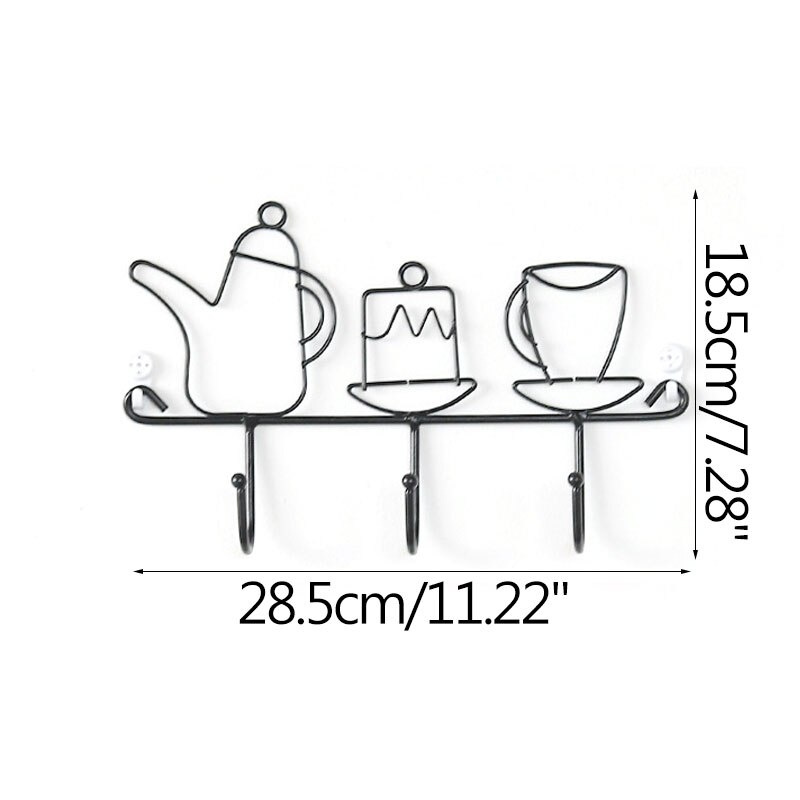 Nordic Ins Smeedijzeren Opslag Rack Sleutelhouder Muur Haken Home Decoratie Accessoires Cartoon Bestek Haken Kamer Organizer: B
