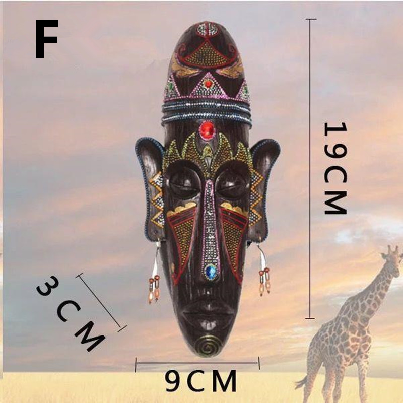 3D Resin Hand-Painted Crafts African Mask Personality Retro Wall Hanging Decoration Home Living Room Bar Decoration: Trumpet F