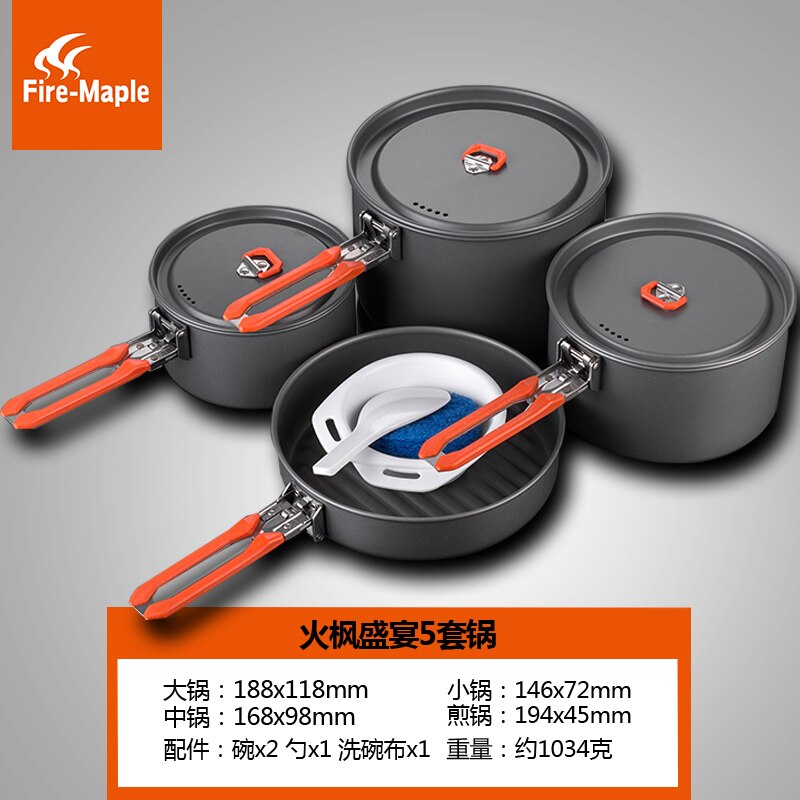 Outdoor Hiking Camping Cookware Set Aluminum Cooking Equipment Camping Gas Wood Stove Pans Cocina Camping Camping Supplies