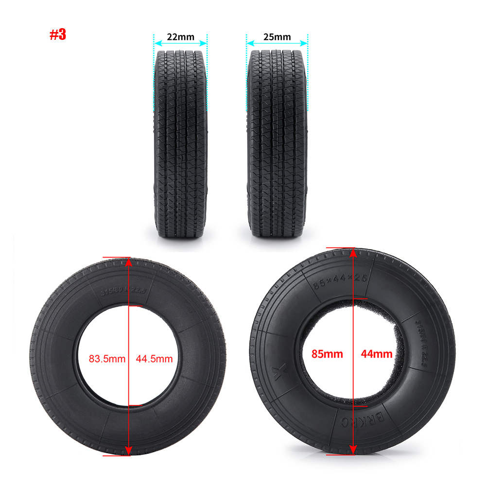 YEAHRUN 22/25/28/30mm neumáticos de goma neumáticos de ruedas para Tamiya 1/14 RC remolque Tractor camión llantas delanteras y traseras accesorios parte