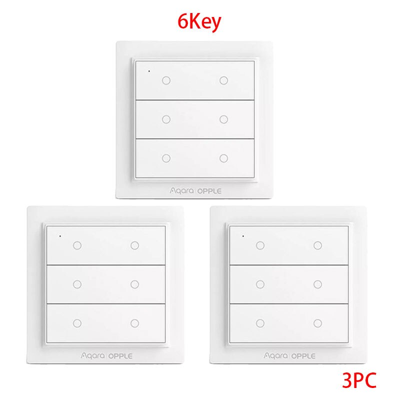 Original Aqara Opple Wireless Switch Zigbee 3.0 Smart Light Switch 2/4/6 Buttons APP Remote Control For Apple Homekit Mijia APP: 3PC-6Key