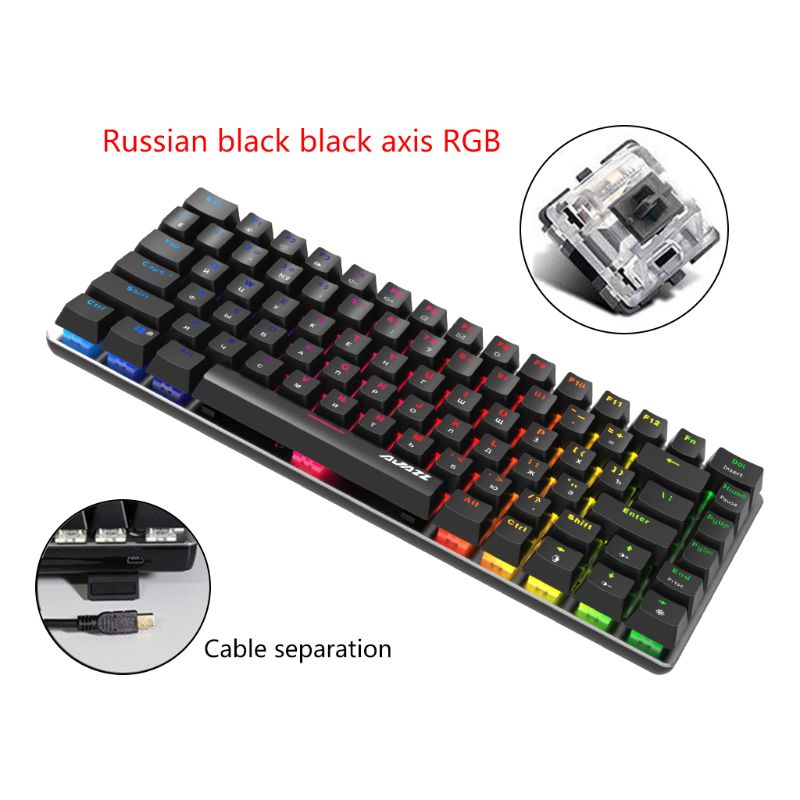 1 Pc Ajazz AK33 82 Toetsen Mechanische Toetsenbord Russisch/Engels Layout Gaming Toetsenbord Rgb Backlight Schakelaar Bedraad Toetsenbord