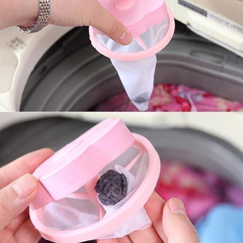Blomme-formet vaskemaskine hårfjerner rengøringsnetpose vaskemaskine flydende filter undtagen klæbrig hårnetpose