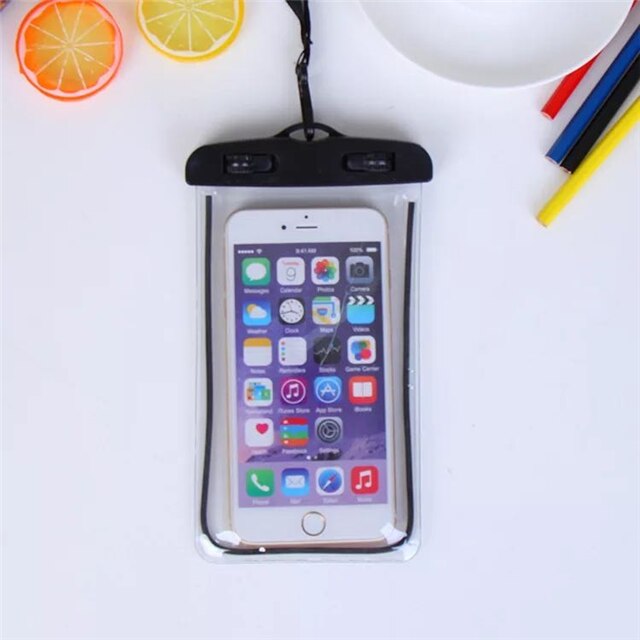 Luminous Waterproof Pouch Swimming Gadget Beach Dry 6 inch Phone Bag For iPhone 11 Pro Xs Max XR 8 7 Samsung S9: black