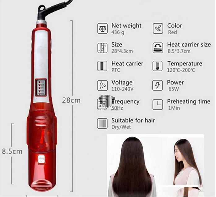 Fer à lisser vapeur KeMei peigne à vapeur fers à lisser automatique cheveux raides brosse vapeur fer plat
