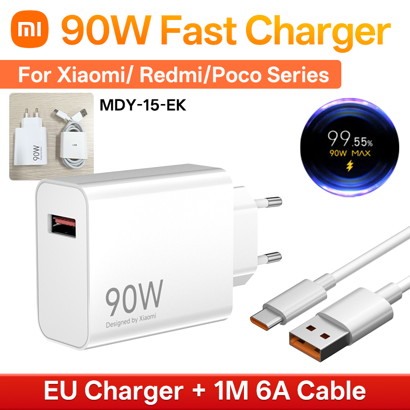 Caricabatterie originale Xiaomi 90W POCO X7 pro Adattatore UE ad alta carica con cavo USB tipo C per Xiaomi 15 ultra 14 ultra 13 ultra 15 14