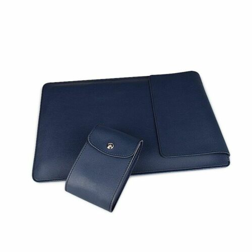 Torba na laptopa ze skóry PU 2 w 1 uchwyt na stojak do notebooka MacBook 13 &quot;14&quot; Air Pro Xiaomi: Blue add small bag / 14-15.4 inch