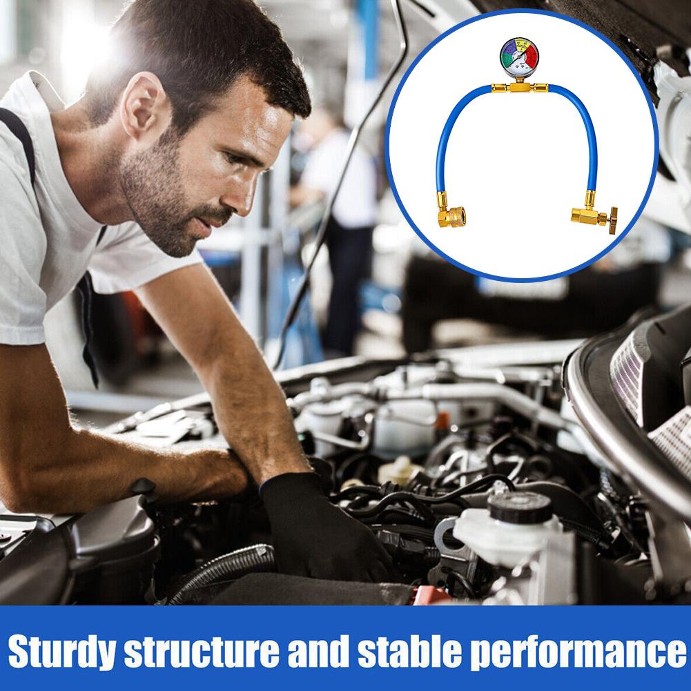 Kjølemiddelpåfylling ac luftsett  r134a 134a bilkjølingsslange påfyllingsmålere  r12 bensinpåfylling 30lb påfyllingsrør for tetningsmiddel