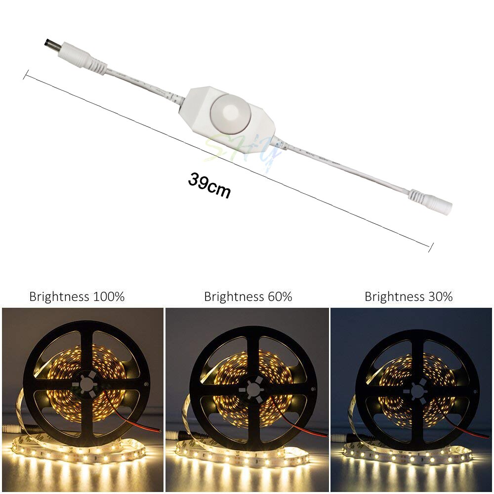 DC 12V-24V 6A LED Strip Dimmer Switch PWM Dimmer Controller DC Jack Adapter Connector LED Connector LED Controller for RGB