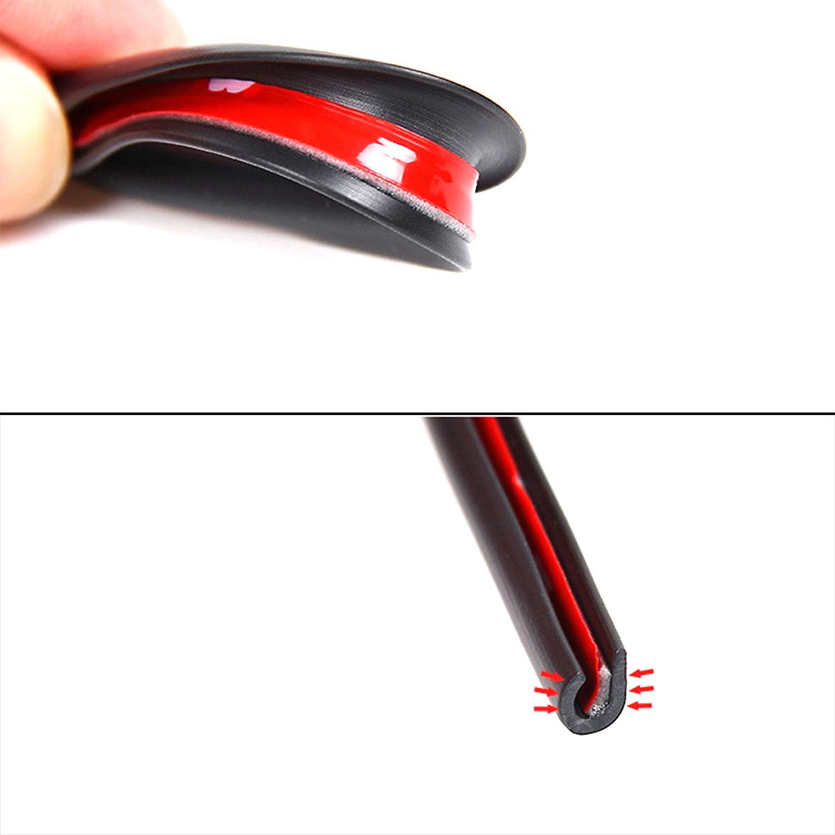 2m U Shape Channel Waterproof Rubber Edge Trim Lock Seal Strip Clip In W/ Metal Inside Car Truck Protector Guard Flexible