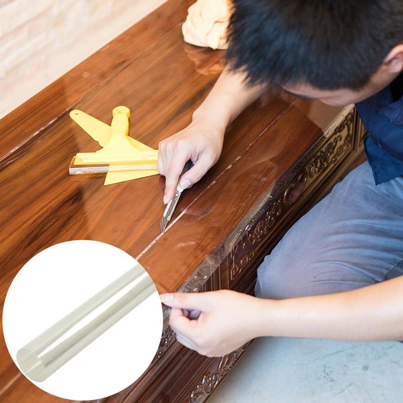 Selvklæbende gennemsigtig film til møbler marmor træ desktop beskyttende film bordplade klistermærker