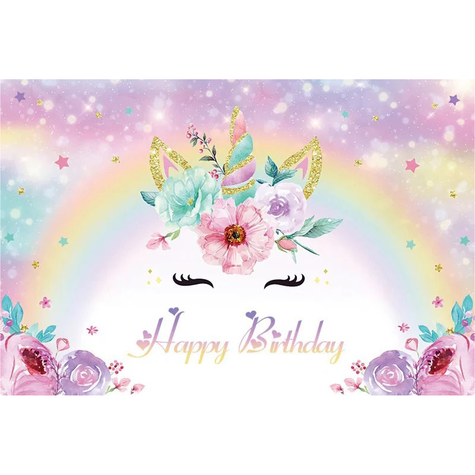 Unicorn Background Girl Birthday Party Decoration Unicorn Theme Cake Table Banner Photography Background Baby Shower Decoration: L / plum