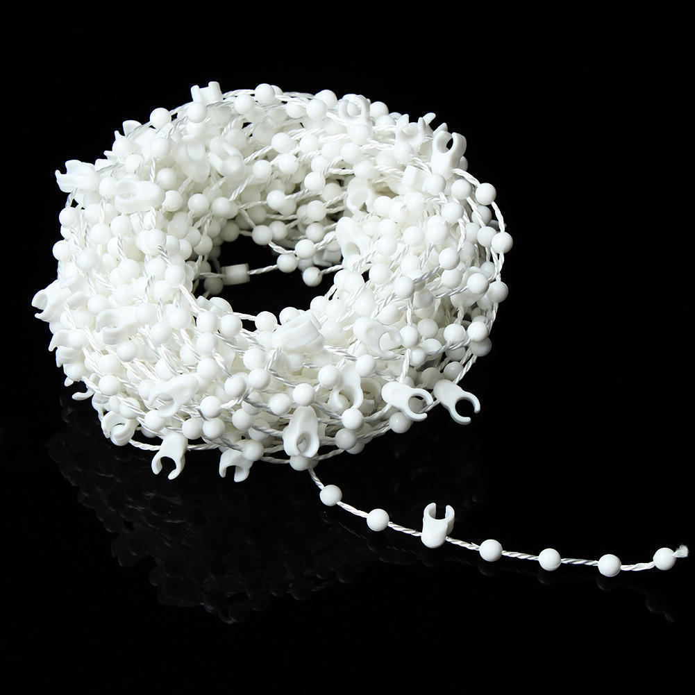 10m st vita rullgardiner i plast pärlor pärlkedja 3.5 " 89mm för rumsfönster