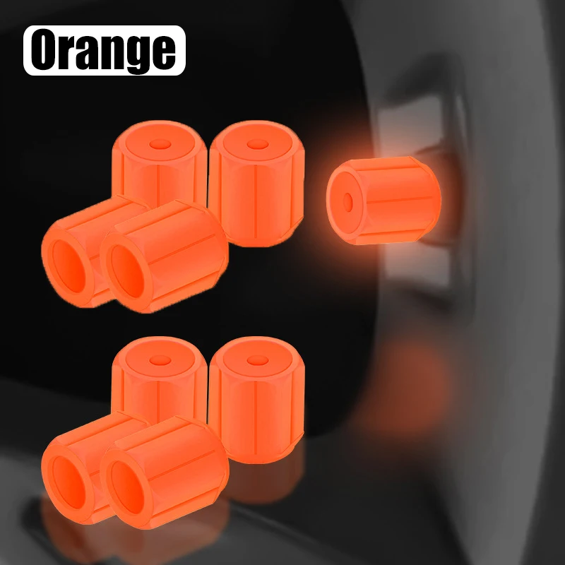 Luminous Car Tire Valve Caps Plastic Red Motorcycle Bike Tyre Valve Caps Wheel Hub Glow Decoration Dustproof Tyre Rim Stem Cover: Blue