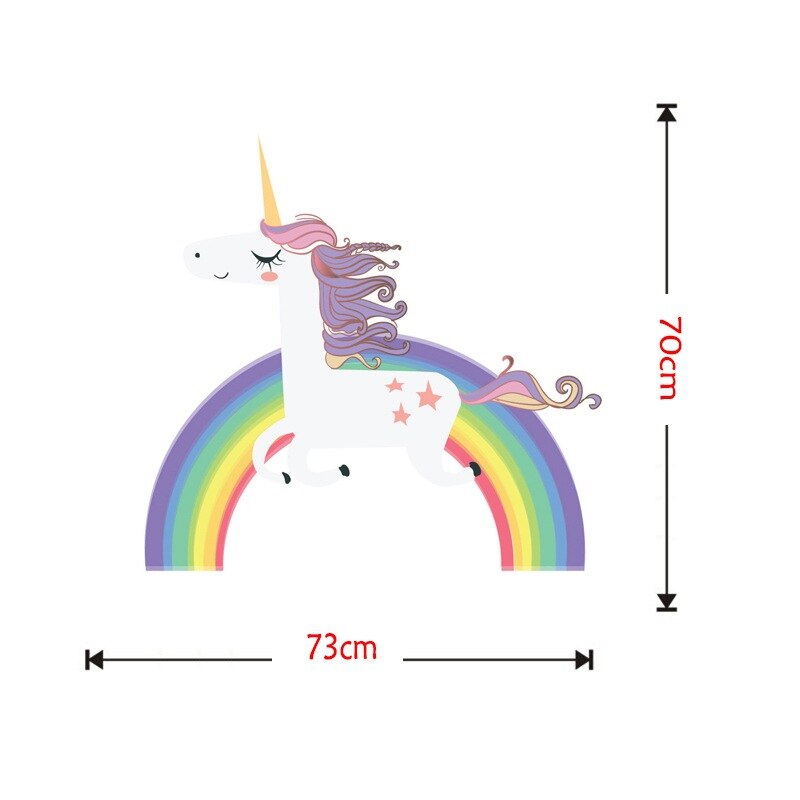 Unicorn rainbow väggdekorationer för barnrum flickor sovrum fönster barnkammare inredning födelsedag väggdekoration