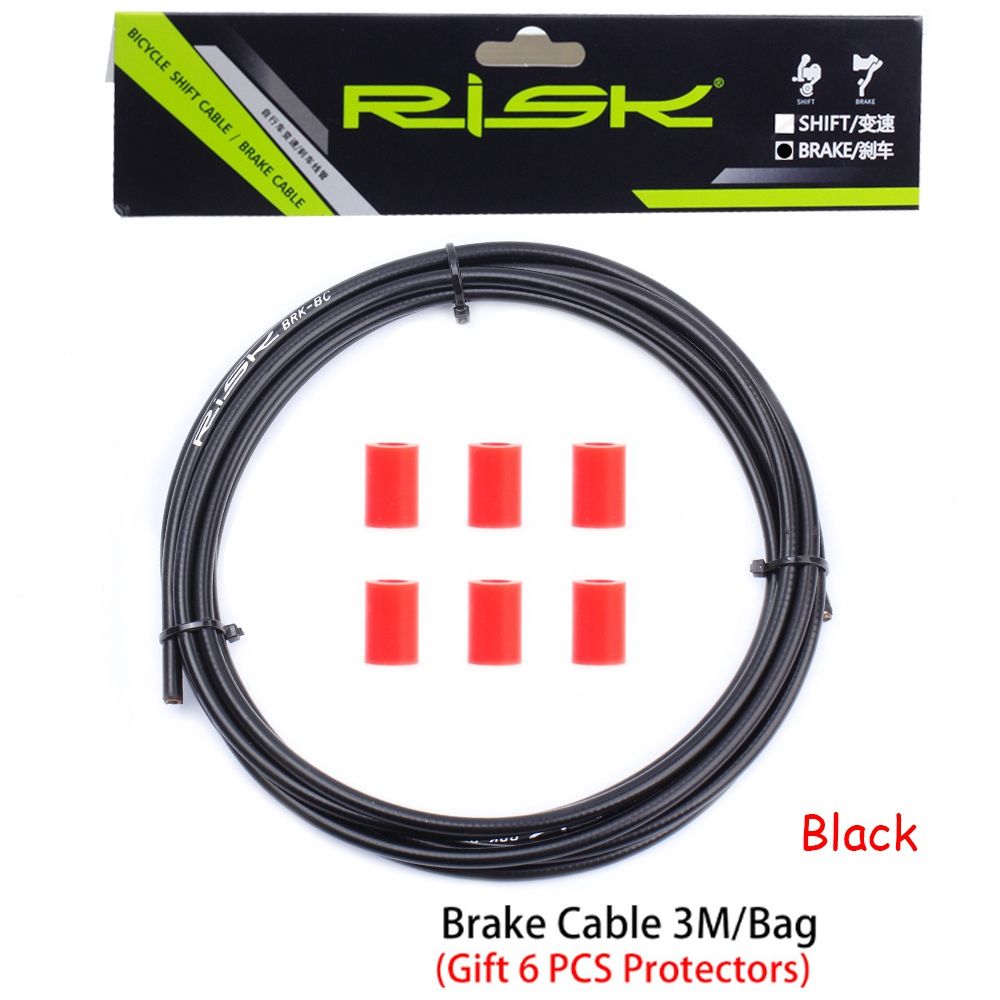 Universal 3meters / 98ft Bike Bicycle Basic Brake &amp; Shift Derailleur Cable Line Wire 4mm/5mm Mountain Road Bike Cable Cycling: Black Brake Cable