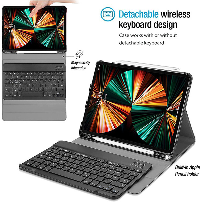 Für iPad 5. 6. Generation 9,7 Zoll Hülle mit Tastatur, abnehmbare kabellose Tastatur + Tablet-Abdeckung iPad Air 1 2 9,7 Pro 9,7 Funda