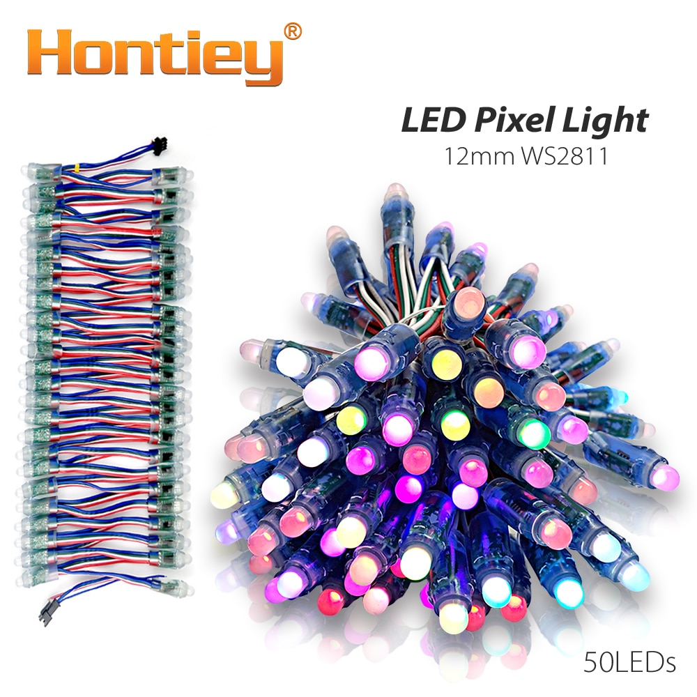 50pcs Hontiey LED Pixel Strip Licht Module 12mm WS2811 IC Full Color RGB DC 5V Digitale Kerst Verlichting String Decor