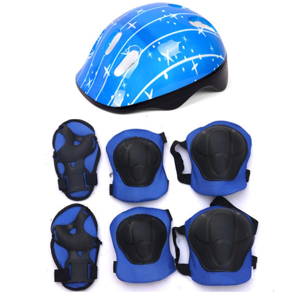 Kinderhelm set met pads voor peuter en jeugd fietshelm - knie- en
