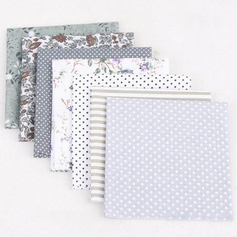 7 stk. 25 x 25cm trykte blomsterstoffer til patchwork håndarbejde syemateriale bomuldsklud systoffer diy håndlavet klud: 9