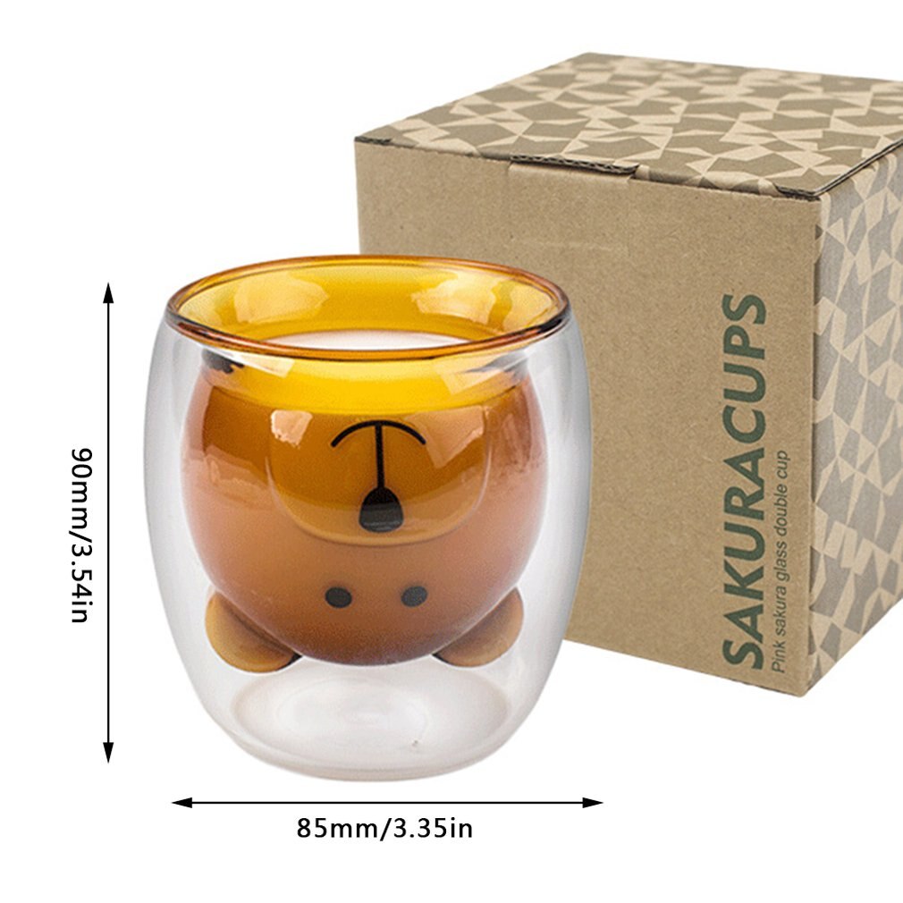 Cartoon Leuke Melk Mok Kat Klauw Beer Varken Double Wall Cup Koffie Mok Student Water Fles Rode Wijn Glas kinderen