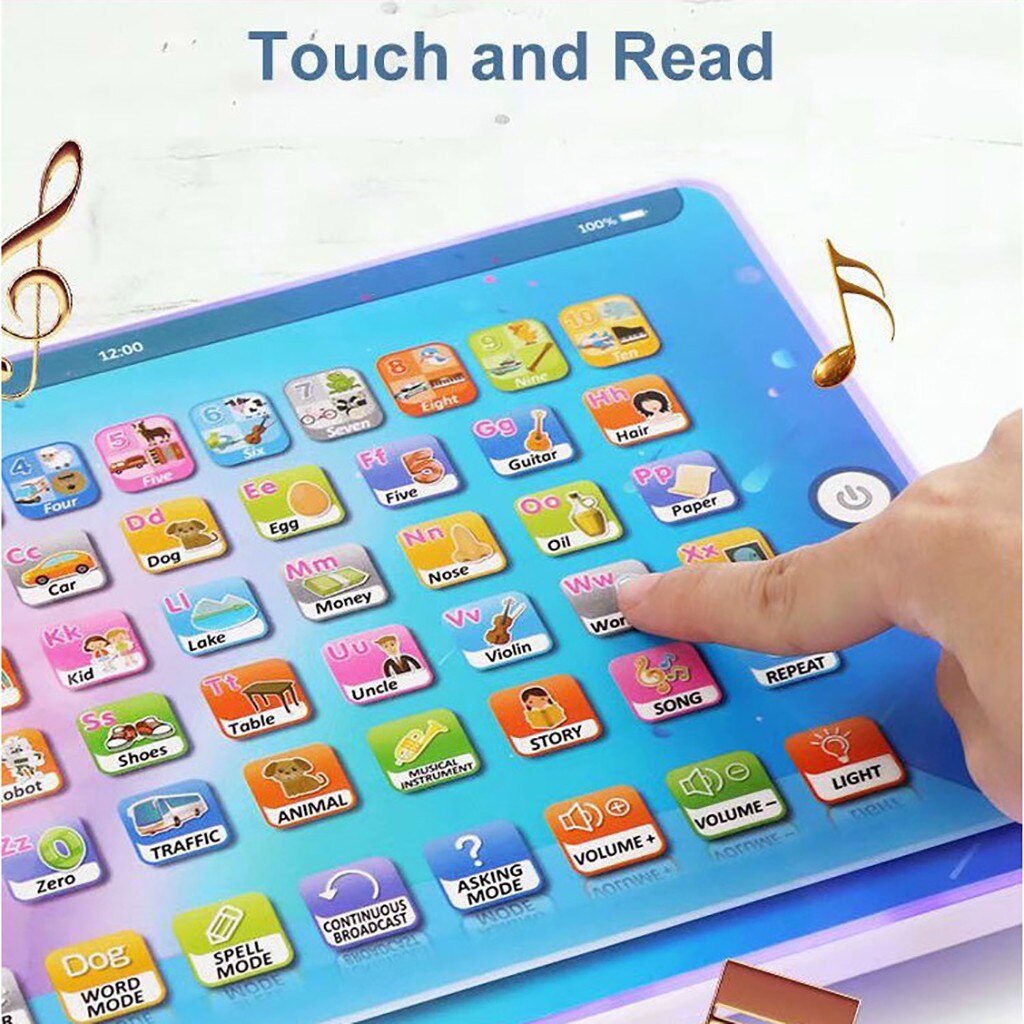 Máquina de lectura de tableta para niños, juguete educativo de aprendizaje temprano, de plástico, Y47