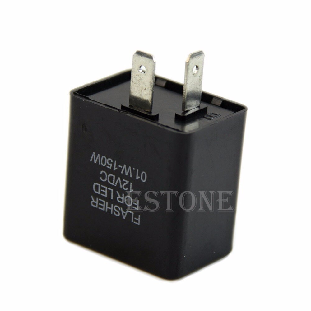 Intermitente de 2 pines para motocicleta, relé de lámpara de señal, luz indicadora de LED, 12V