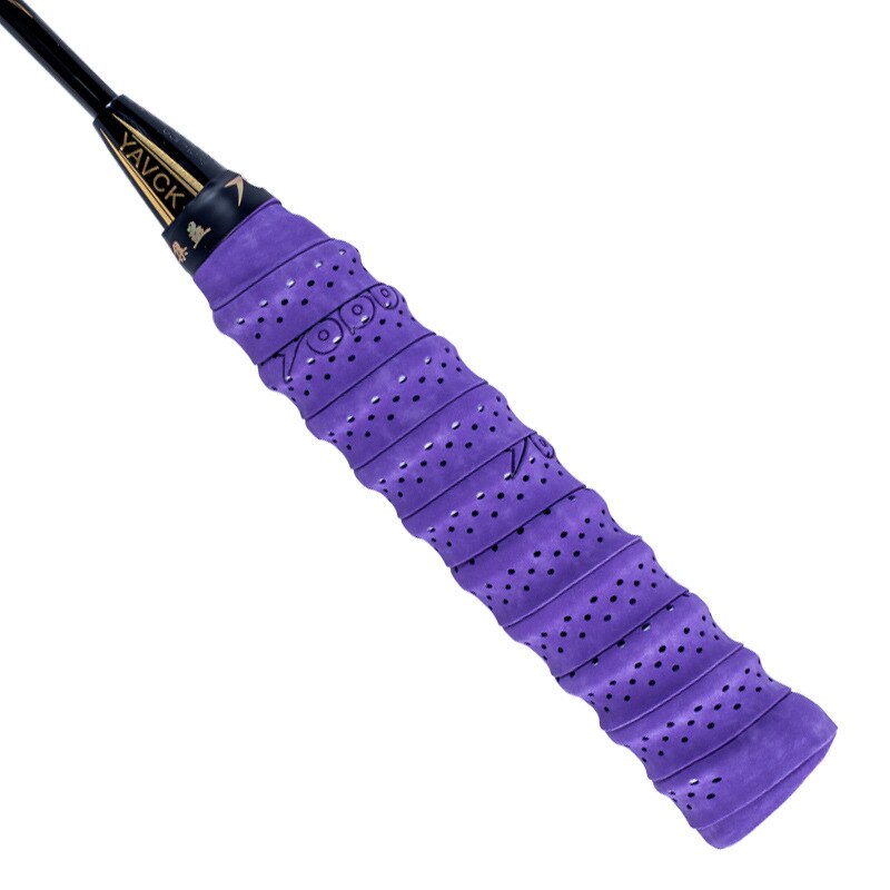Jump Rope Fishing Rod Handle Tapes Punched Knitting Grip Tape Badminton Racket Grip Tape Sweat Absorbing Bandage Cloth Racket Ba: Pu 101 Purple