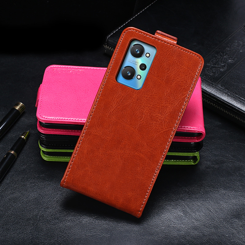 Up Down Case Realme Gt Neo2 Case 6.62 "Phone Bag Holster Verticale Flip Pu Leather Cover Voor Realme Gt neo 2 RMX3370 Premium Case