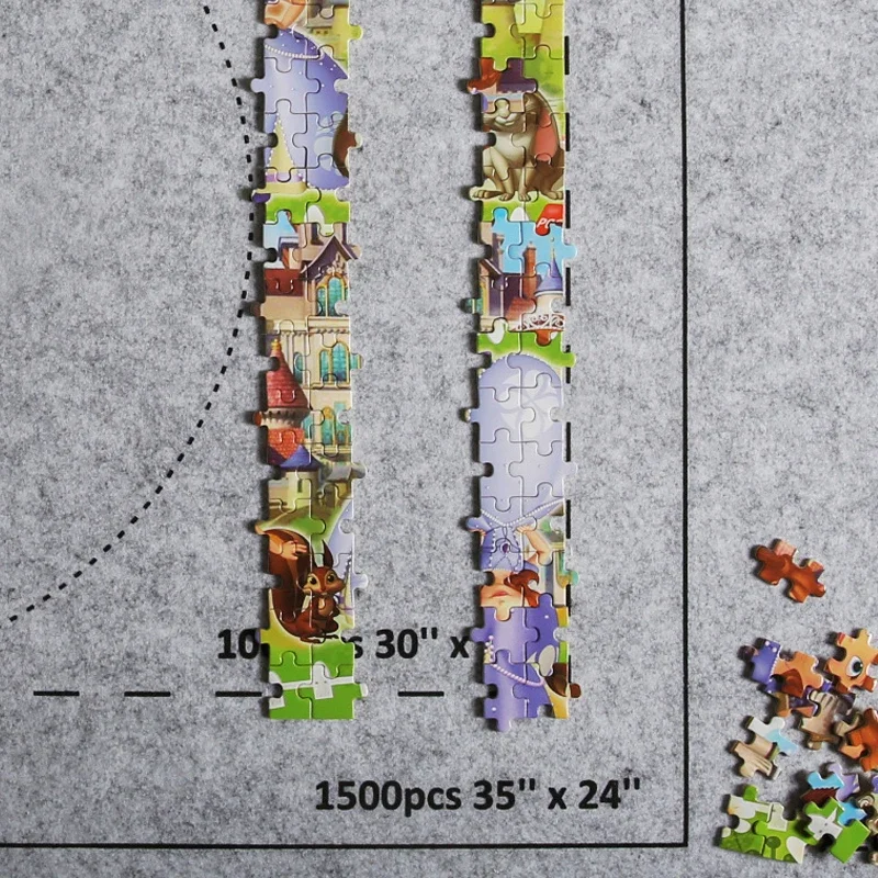 Puzzles Pad Jigsaw Roll Felt Mat Playmat Puzzles Blanket For Up To 1500 Pcs Puzzle Accessories Portable Mat (Only Mat)