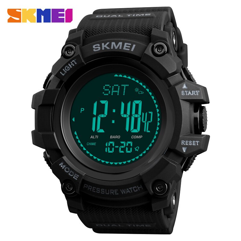SKMEI Männer Sport Uhren Countdown Druck Kompass Armbanduhren Alarm Chrono Digital Uhr Wasserdicht Relogio Masculino 1358