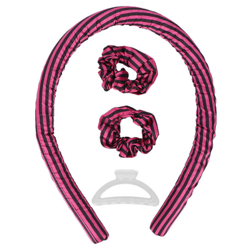 Heatless Curling Rod Headband No Heat Curls Ribbon Hair Rollers Sleeping Soft Headband Hair Curlers DIY Hair Styling Tool: Red