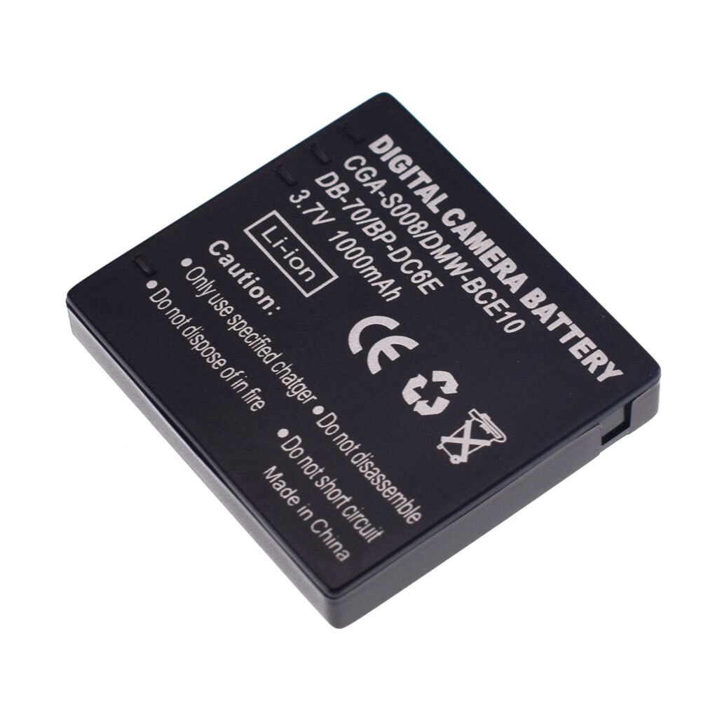 2x Battery for Panasonic Lumix CGA-S008E DMW-BCE10E VW-VBJ10E Leica BP-DC6-E DMC-FS3 FS5 FS20 FX30