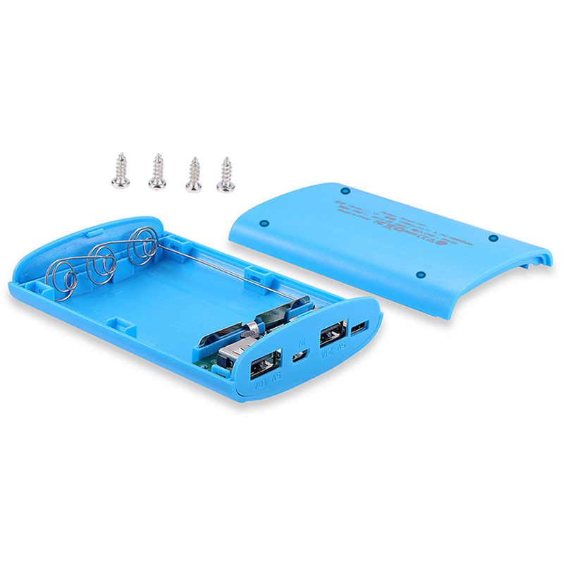 Carcasa vacía para batería de 3,7 V, 3 ranuras, 18650, cargador de Banco de energía, carcasa de carga, Mini carcasa de fuente de alimentación sin soldadura
