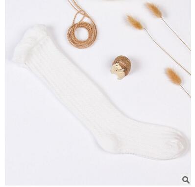 Baby meisjes kniehoge sokken voor kinderen prinsessensokken schattige effen meisjes lange buissokken kindersokken dun mesh volledig zonder ribbels: Witte mesh knie / 12 to 24 maanden