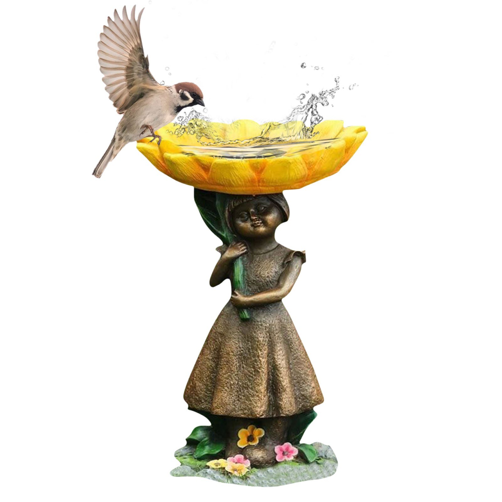 40# Tree Birdbath Resin Polyresin Antique Garden Bird Bath For Yard Garden Decor Statues Vintage Sculptures Décoration De Jardin: J